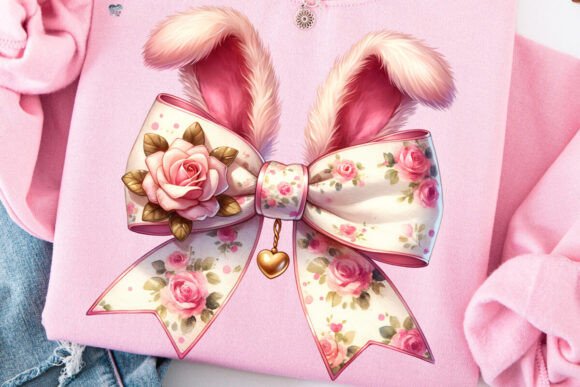 Easter Bow Roses PNG Bunny Ears: A Versatile Design for Creators and Print-on-Demand Sellers