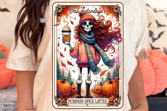 Evaluating the Pumpkin Spice Tarot PNG Fall Coffee Design Asset