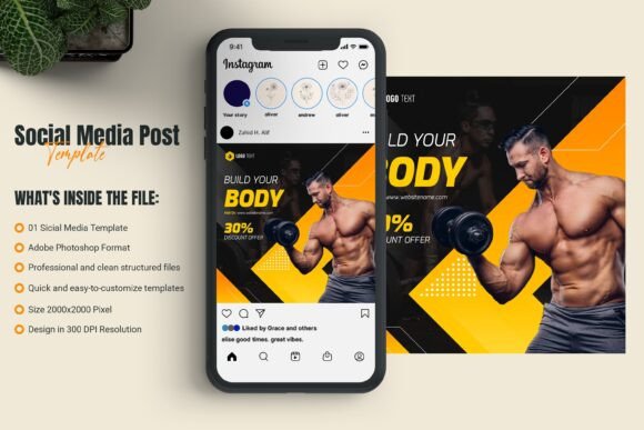 Gym Social Media Cover Post Template Guide