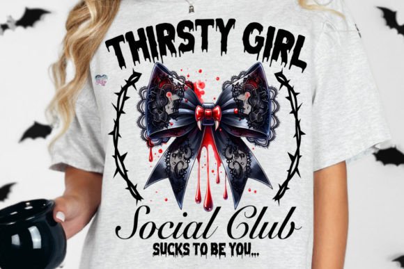 Halloween Vampire Social Club Png: Dark Coquette Design for Sublimation & DTG Printing