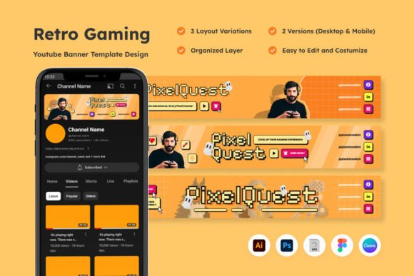 Youtube Banner for Retro Gaming: Design and Value